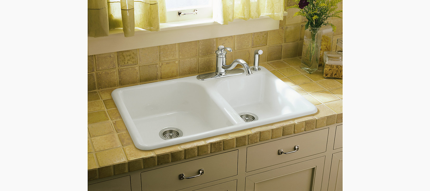 K-5948-4 | Efficiency Top-Mount Kitchen Sink with Four Faucet 